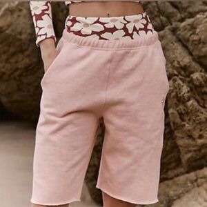 Free People FP Movement Pink Waistband Shorts NWT Size M
